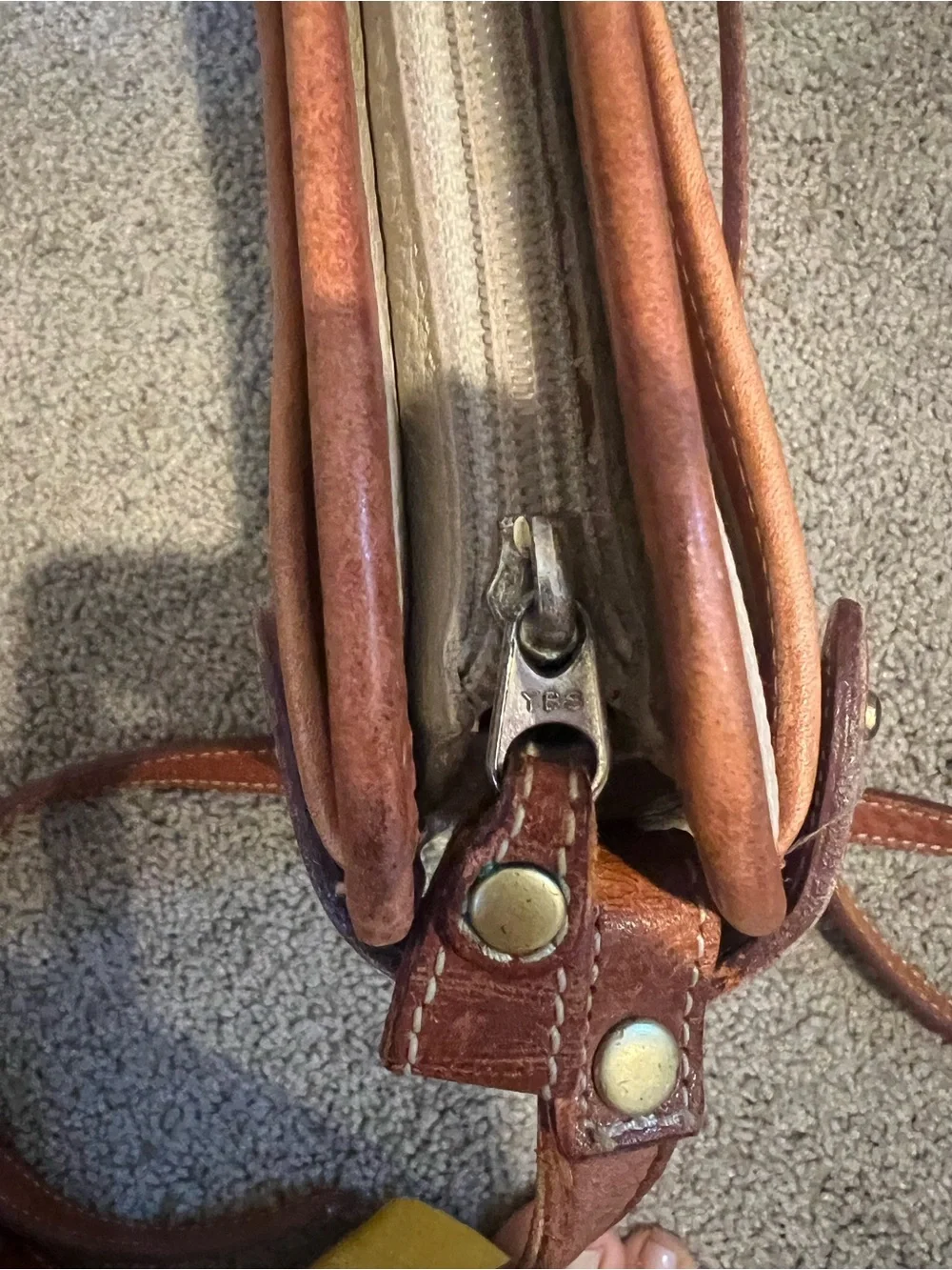 Liz Claiborne off white pebble leather  Crossbody Bag